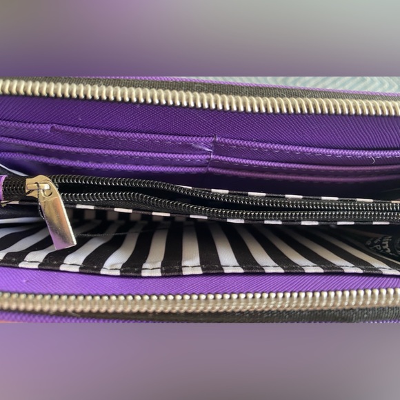 New W/ Tags Marc Tetro Bichon Dog Purple Large Zip Wallet - Picture 4 of 4